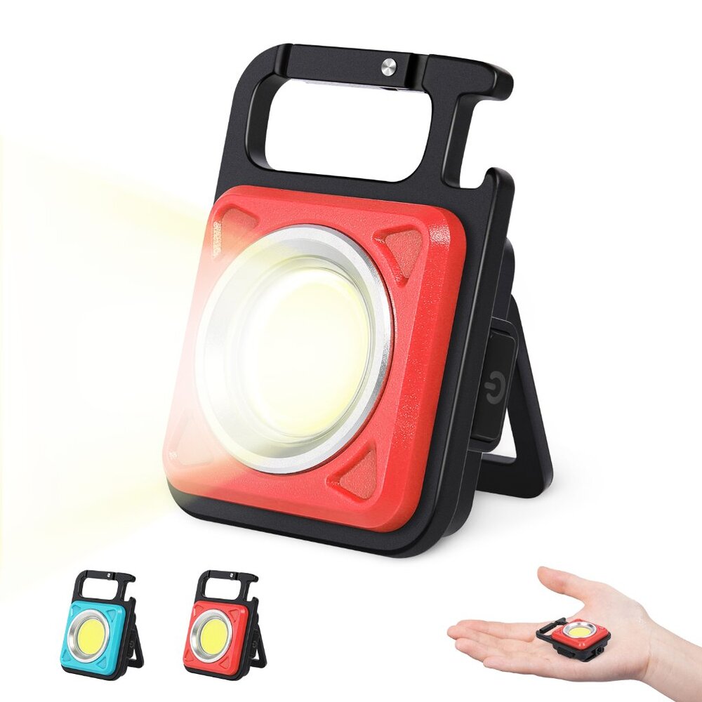 COB Keychain Work Light 800 Lumens Rechargeable Flashlight Emergency Light 2 PCS